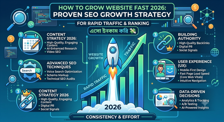 How to Grow Website Fast 2026: Proven SEO Growth Strategy for Rapid Traffic & Ranking (Bangla Guide)