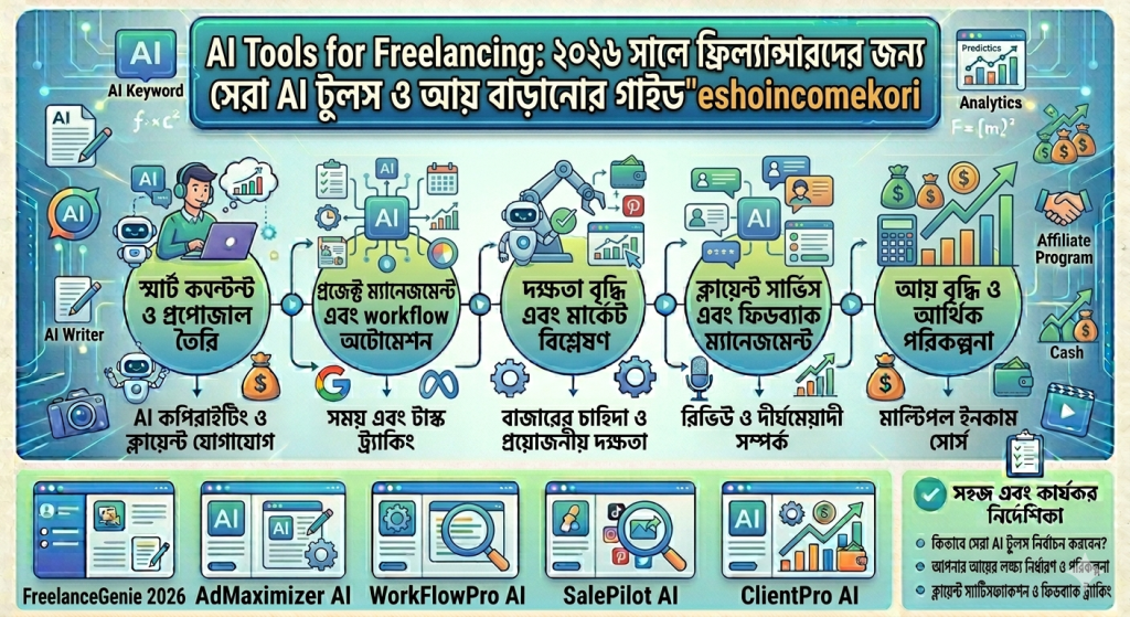 AI Tools for Freelancing: ২০২৬ সালে ফ্রিল্যান্সারদের জন্য সেরা AI টুলস ও আয় বাড়ানোর গাইড