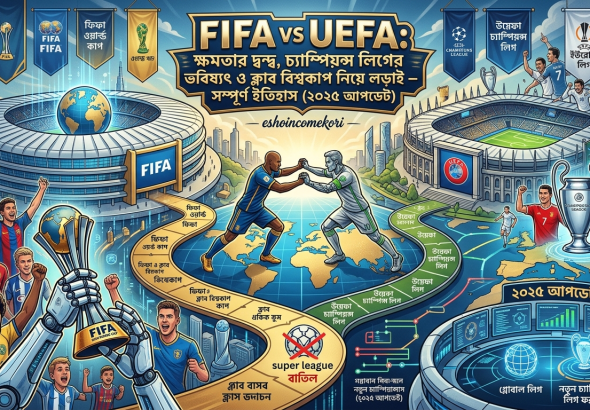 FIFA vs UEFA: ক্ষমতার দ্বন্দ্ব, চ্যাম্পিয়ন্স লিগের ভবিষ্যৎ ও ক্লাব বিশ্বকাপ নিয়ে লড়াই – সম্পূর্ণ ইতিহাস (২০২৫ আপডেট)
