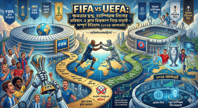 FIFA vs UEFA: ক্ষমতার দ্বন্দ্ব, চ্যাম্পিয়ন্স লিগের ভবিষ্যৎ ও ক্লাব বিশ্বকাপ নিয়ে লড়াই – সম্পূর্ণ ইতিহাস (২০২৫ আপডেট)