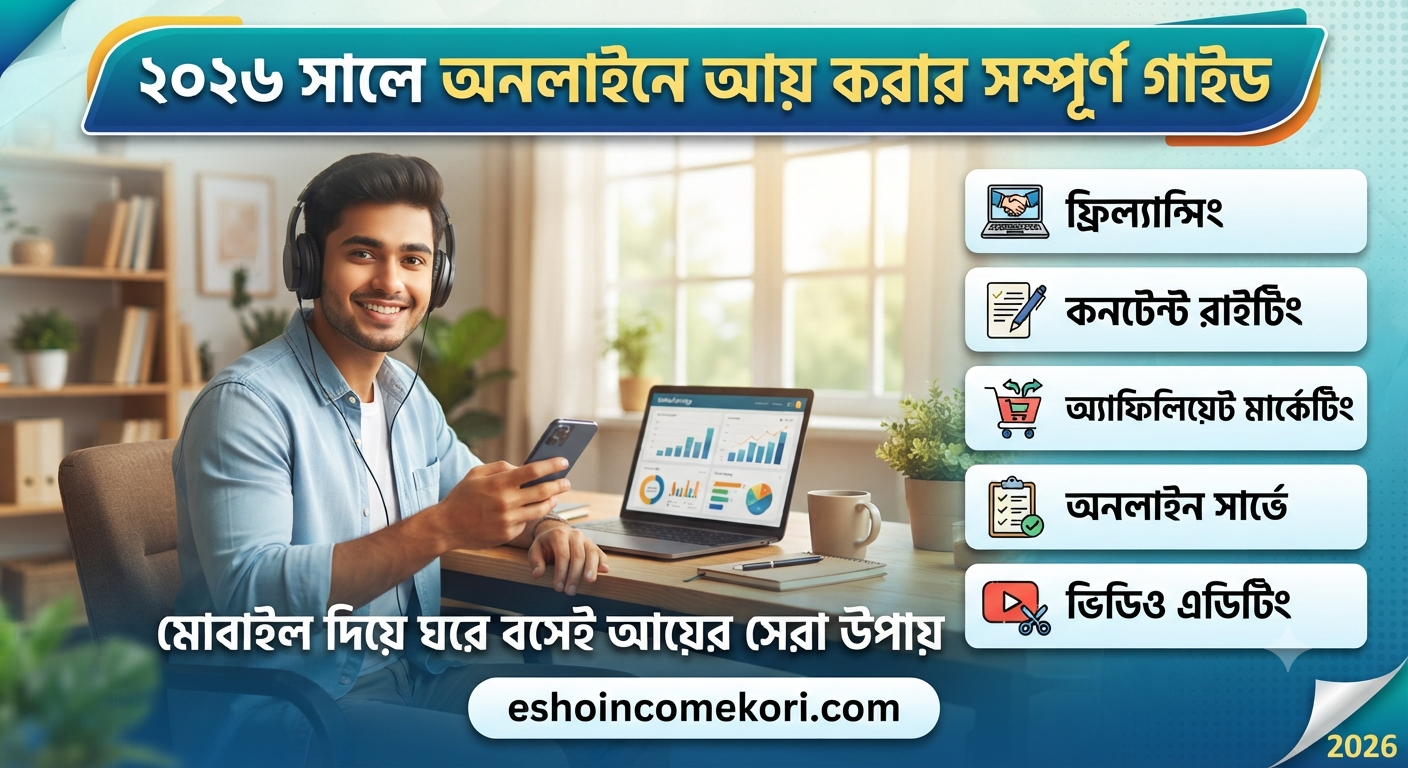 ২০২৬ সালে অনলাইনে আয় করার সম্পূর্ণ গাইড: মোবাইল দিয়ে ঘরে বসেই আয়ের সেরা উপায়