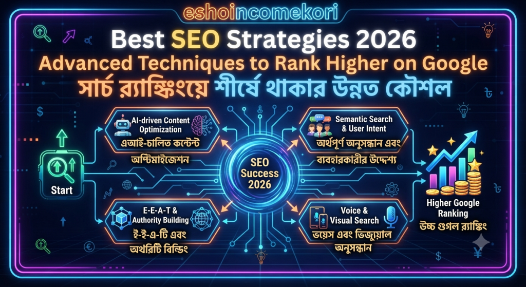 Best SEO Strategies 2026 – Advanced Techniques to Rank Higher on Google Fastসেরা SEO স্ট্র্যাটেজি ২০২৬ – Google এ দ্রুত র‍্যাঙ্ক করার Advanced কৌশল Best SEO Strategies 2026 | Advanced Ranking Techniques, Traffic Growth & Google SEO Guide