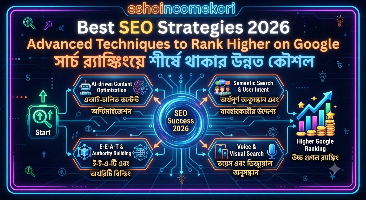 Best SEO Strategies 2026 – Advanced Techniques to Rank Higher on Google Fastসেরা SEO স্ট্র্যাটেজি ২০২৬ – Google এ দ্রুত র‍্যাঙ্ক করার Advanced কৌশল Best SEO Strategies 2026 | Advanced Ranking Techniques, Traffic Growth & Google SEO Guide