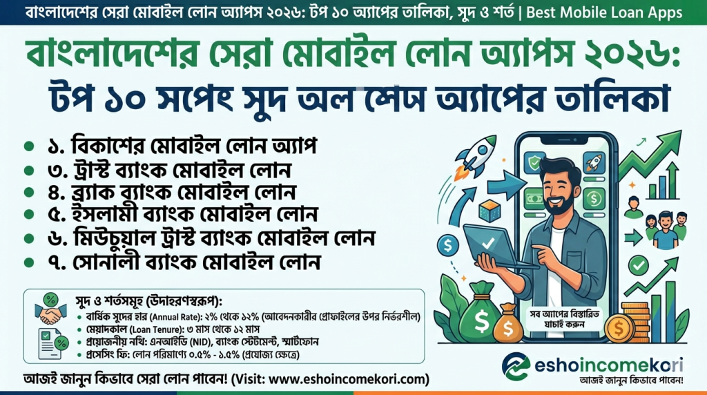 বাংলাদেশের সেরা মোবাইল লোন অ্যাপস ২০২৬: টপ ১০ অ্যাপের তালিকা, সুদ ও শর্ত | Best Mobile Loan Apps