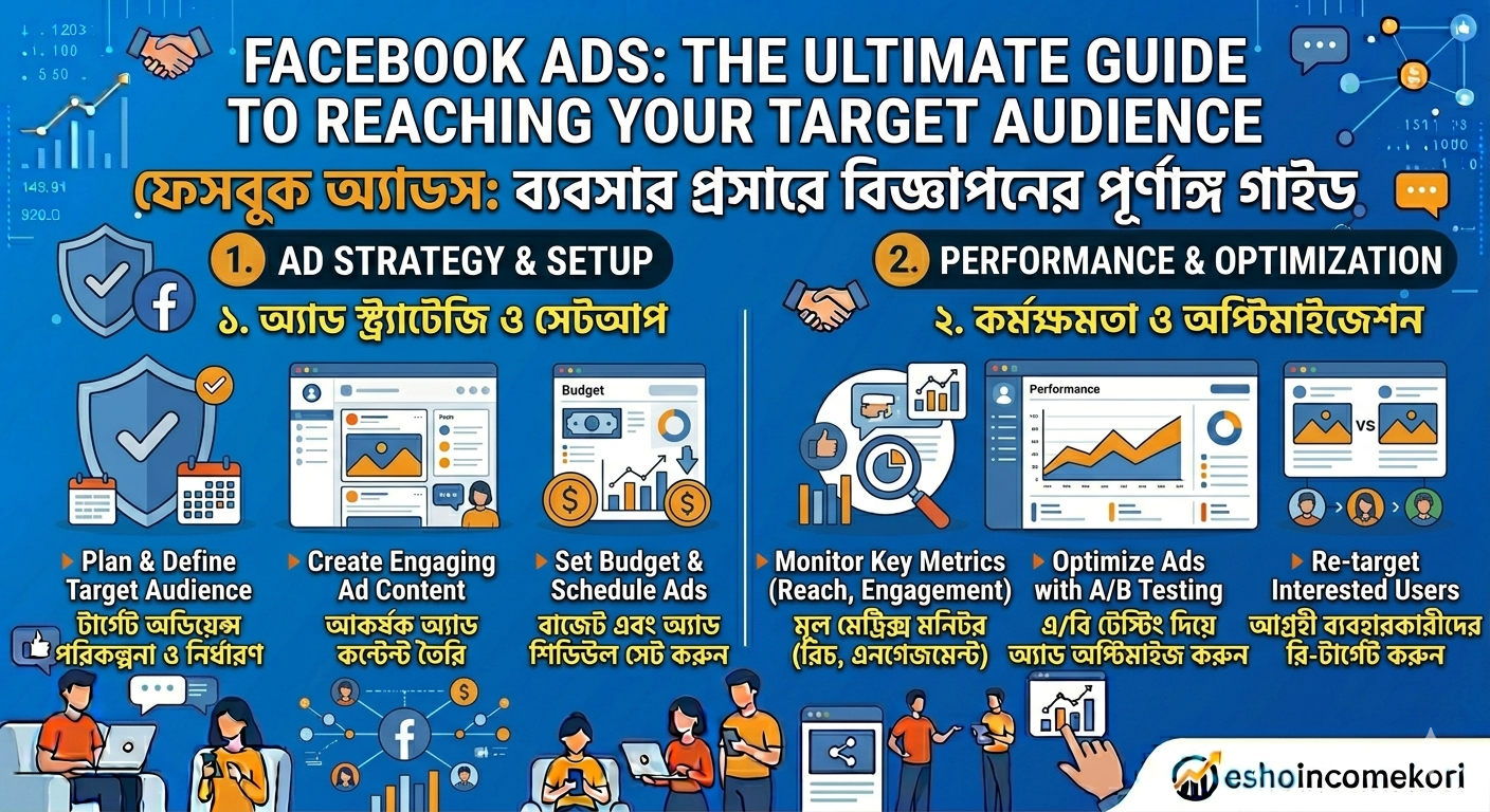 Facebook Ads: The Ultimate Guide to Reaching Your Target Audience ফেসবুক অ্যাডস: ব্যবসার প্রসারে বিজ্ঞাপনের পূর্ণাঙ্গ গাইড