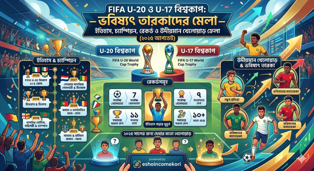 FIFA U-20 ও U-17 বিশ্বকাপ: ভবিষ্যৎ তারকাদের মেলা – ইতিহাস, চ্যাম্পিয়ন, রেকর্ড ও উদীয়মান খেলোয়াড় (২০২৫ আপডেট)