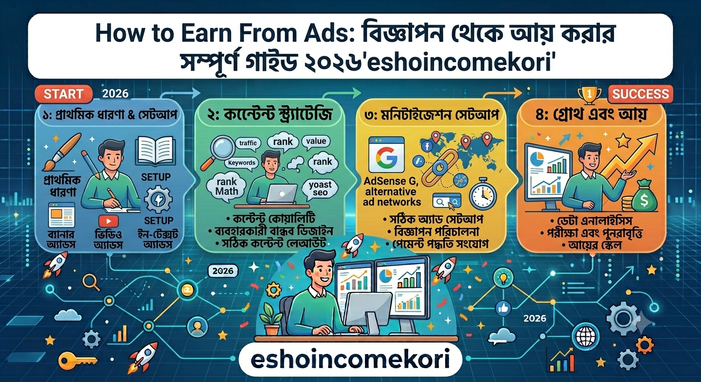 How to Earn From Ads: বিজ্ঞাপন থেকে আয় করার সম্পূর্ণ গাইড ২০২৬
