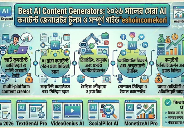 Best AI Content Generators: ২০২৬ সালের সেরা AI কনটেন্ট জেনারেটর টুলস ও সম্পূর্ণ গাইড