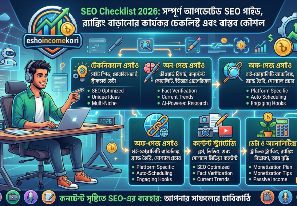 SEO Checklist 2026: সম্পূর্ণ আপডেটেড SEO গাইড, র‍্যাঙ্কিং বাড়ানোর কার্যকর চেকলিস্ট এবং বাস্তব কৌশল