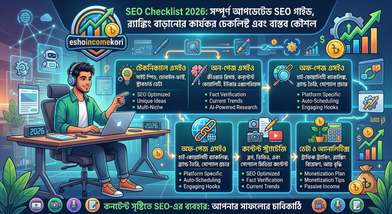 SEO Checklist 2026: সম্পূর্ণ আপডেটেড SEO গাইড, র‍্যাঙ্কিং বাড়ানোর কার্যকর চেকলিস্ট এবং বাস্তব কৌশল