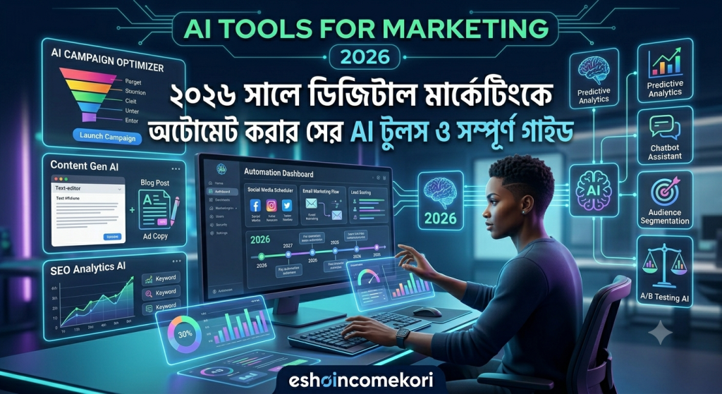 AI Tools for Marketing: ২০২৬ সালে ডিজিটাল মার্কেটিংকে অটোমেট করার সেরা AI টুলস ও সম্পূর্ণ গাইড