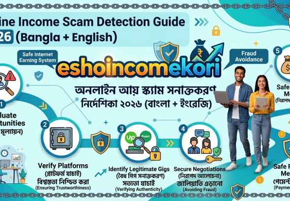 Online Income Scam Detection Guide 2026 (Bangla + English): Safe Internet Earning System & Fraud Avoidance