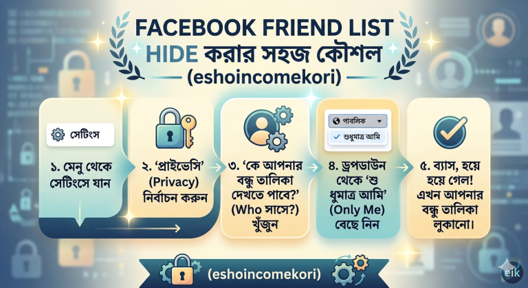 Facebook Friend List Hide করার সহজ কৌশল