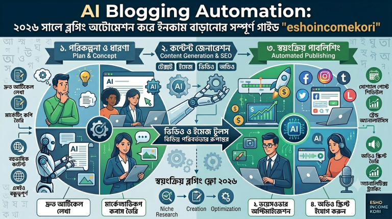 AI Blogging Automation: ২০২৬ সালে ব্লগিং অটোমেশন করে ইনকাম বাড়ানোর সম্পূর্ণ গাইড