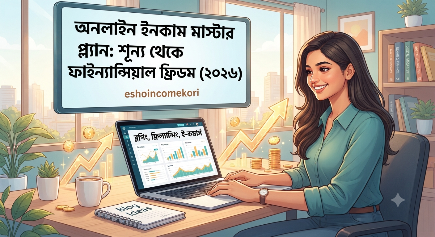 অনলাইন ইনকাম মাস্টার প্ল্যান: শূন্য থেকে ফাইন্যান্সিয়াল ফ্রিডম (২০২৬)