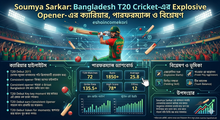 Soumya Sarkar: Bangladesh T20 Cricket-এর Explosive Opener-এর ক্যারিয়ার, পারফরম্যান্স ও বিশ্লেষণ