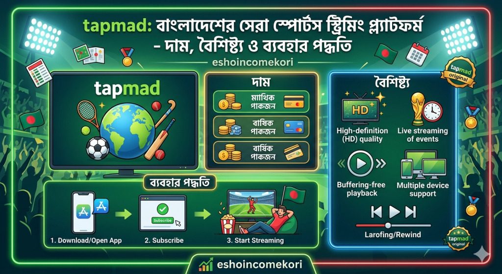 tapmad: বাংলাদেশের সেরা স্পোর্টস স্ট্রিমিং প্ল্যাটফর্ম – দাম, বৈশিষ্ট্য ও ব্যবহার পদ্ধতি