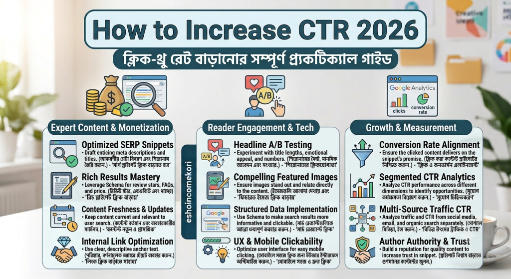 How to Increase CTR 2026: ক্লিক-থ্রু রেট বাড়ানোর সম্পূর্ণ প্র্যাকটিক্যাল গাইড