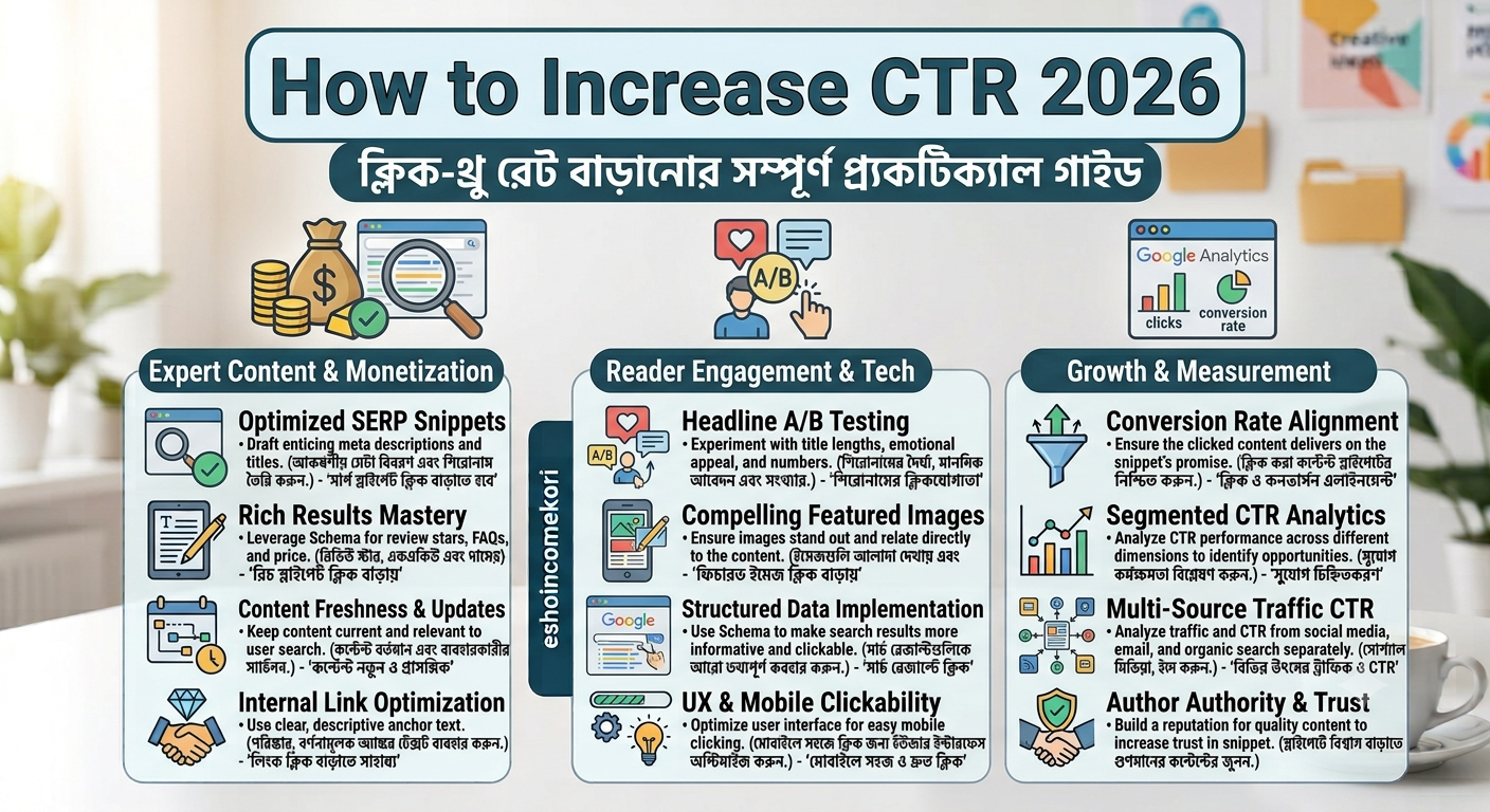 How to Increase CTR 2026: ক্লিক-থ্রু রেট বাড়ানোর সম্পূর্ণ প্র্যাকটিক্যাল গাইড