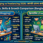 Blogging vs Freelancing 2026: কোনটা ভালো ক্যারিয়ার? Income, Skills & Growth Comparison (Bangla Guide)