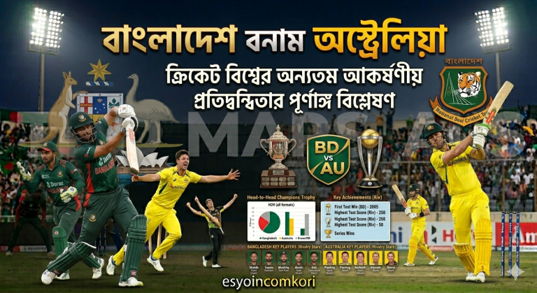 Bangladesh vs Australia: ক্রিকেট বিশ্বের অন্যতম আকর্ষণীয় প্রতিদ্বন্দ্বিতার পূর্ণাঙ্গ বিশ্লেষণBangladesh vs Australia: ক্রিকেট বিশ্বের অন্যতম আকর্ষণীয় প্রতিদ্বন্দ্বিতার পূর্ণাঙ্গ বিশ্লেষণ
