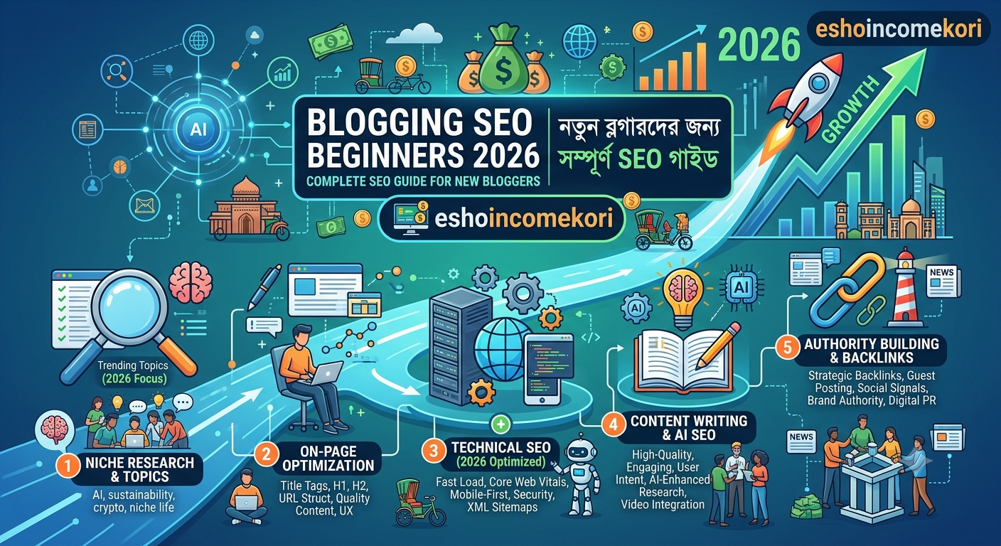 Blogging SEO Guide Beginners 2026: নতুন ব্লগারদের জন্য সম্পূর্ণ SEO গাইড