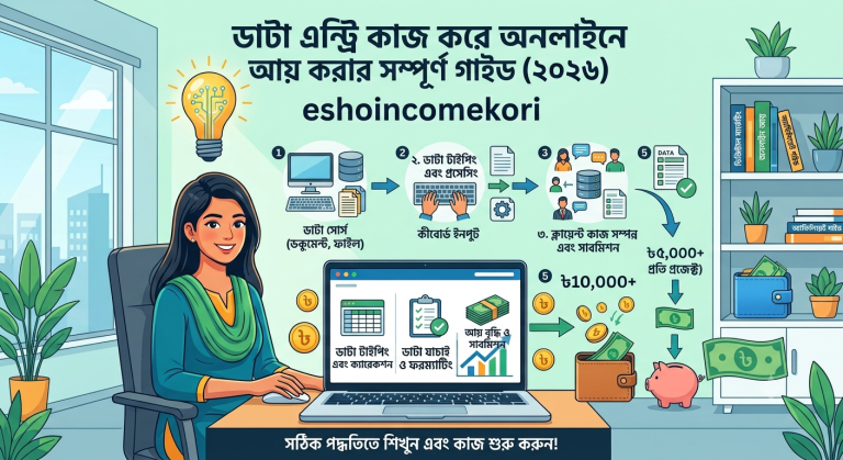 ডাটা এন্ট্রি কাজ করে অনলাইনে আয় করার সম্পূর্ণ গাইড (২০২৬)