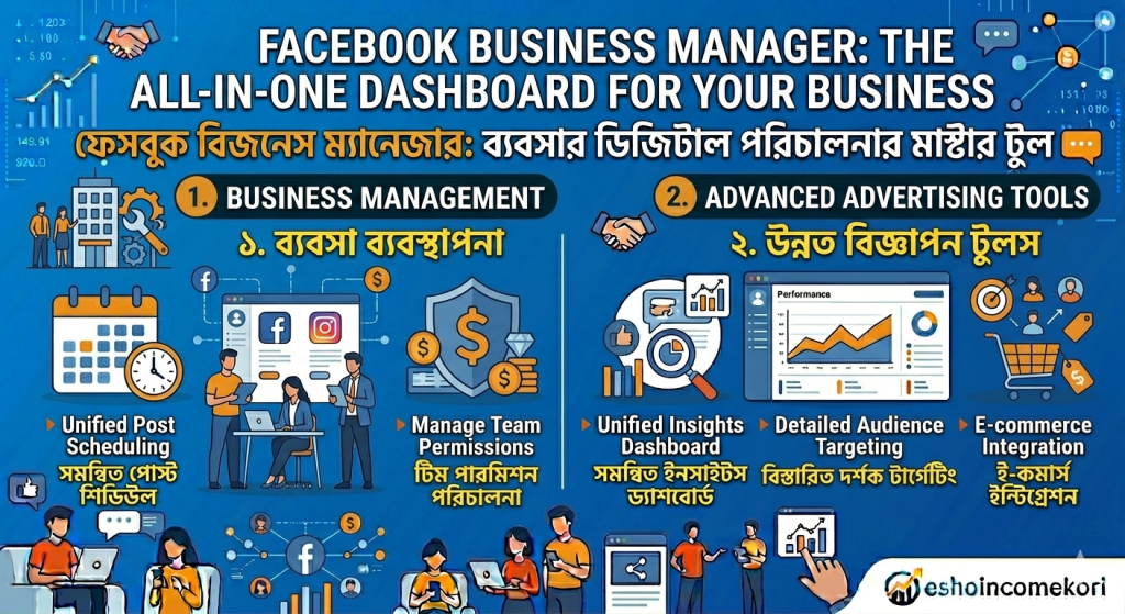Facebook Business Manager: The All-in-One Dashboard for Your Business ফেসবুক বিজনেস ম্যানেজার: ব্যবসার ডিজিটাল পরিচালনার মাস্টার টুল