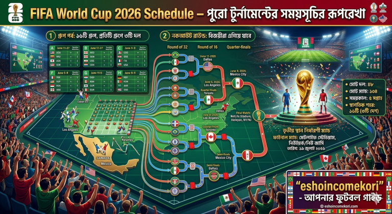 FIFA World Cup 2026 Schedule – পুরো টুর্নামেন্টের সময়সূচির রূপরেখা