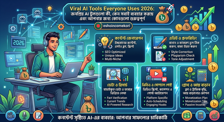 Viral AI Tools Everyone Uses 2026: জনপ্রিয় AI টুলগুলো কী, কেন সবাই ব্যবহার করছে এবং আপনার জন্য কোনগুলো গুরুত্বপূর্ণ