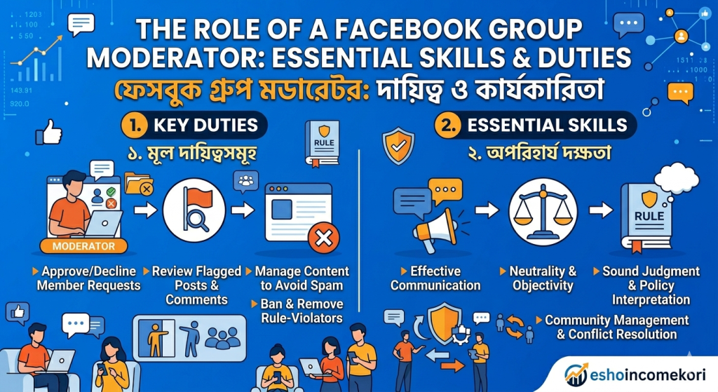 The Role of a Facebook Group Moderator: Essential Skills & Duties | ফেসবুক গ্রুপ মডারেটর: দায়িত্ব ও কার্যকারিতা