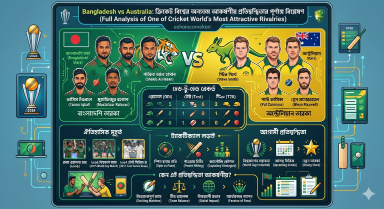 Bangladesh vs Australia: ক্রিকেট বিশ্বের অন্যতম আকর্ষণীয় প্রতিদ্বন্দ্বিতার পূর্ণাঙ্গ বিশ্লেষণ