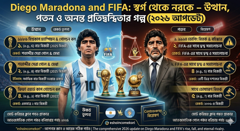 Diego Maradona and FIFA: স্বর্গ থেকে নরকে – উত্থান, পতন ও অনন্ত প্রতিদ্বন্দ্বিতার গল্প (২০২৬ আপডেট)