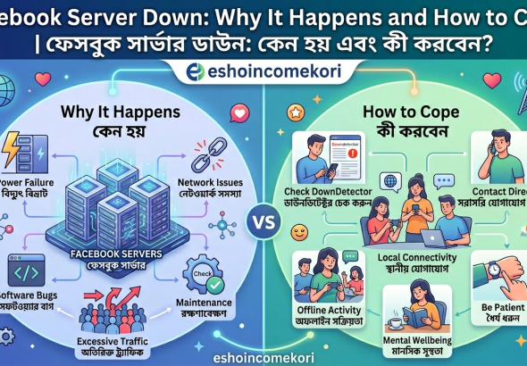  Facebook Server Down: Why It Happens and How to Cope ফেসবুক সার্ভার ডাউন: কেন হয় এবং কী করবেন?