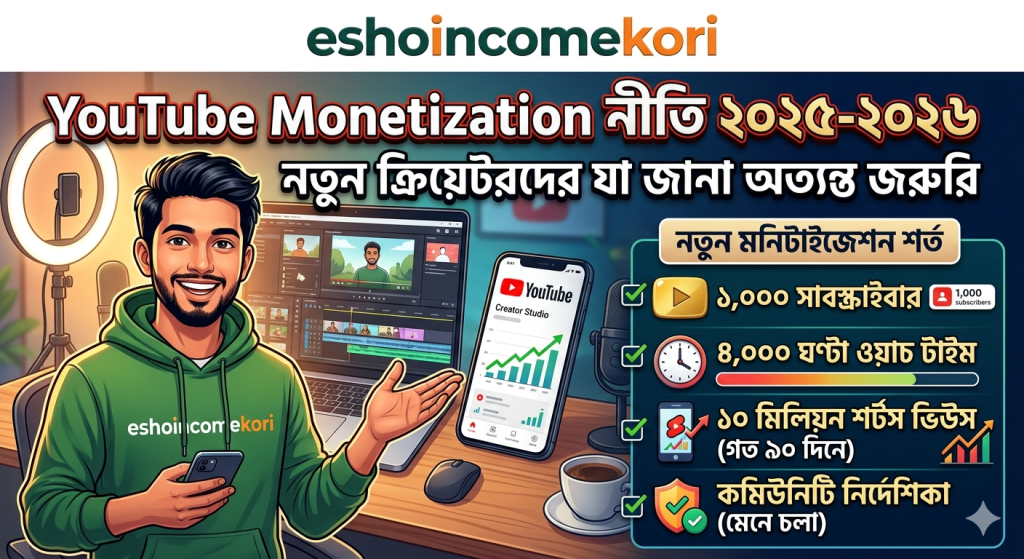 YouTube Monetization নীতি ২০২৫-২০২৬ – নতুন ক্রিয়েটরদের যা জানা অত্যন্ত জরুরি 