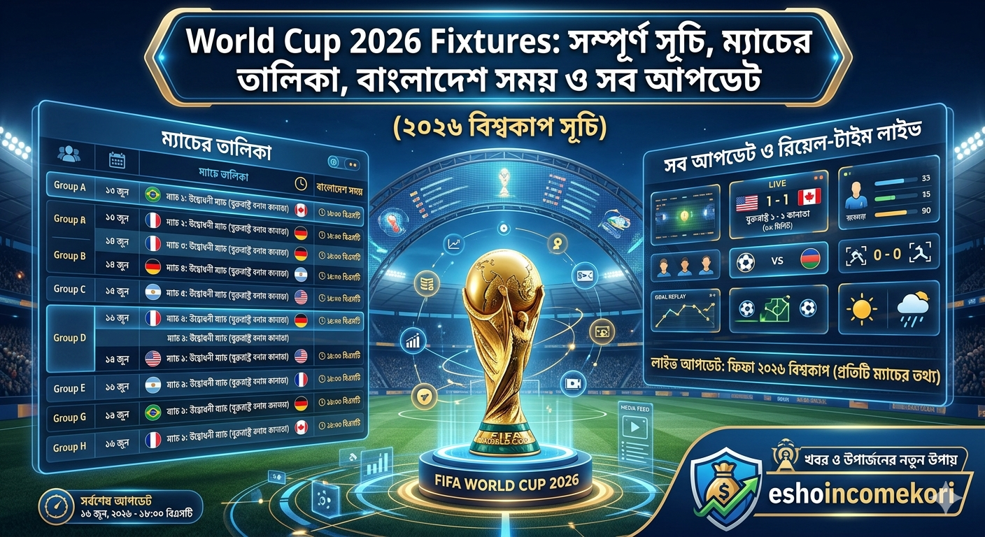 World Cup 2026 Fixtures: সম্পূর্ণ সূচি, ম্যাচের তালিকা, বাংলাদেশ সময় ও সব আপডেট