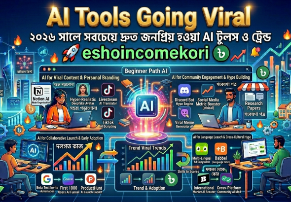 AI Tools Going Viral: ২০২৬ সালে সবচেয়ে দ্রুত জনপ্রিয় হওয়া AI টুলস ও ট্রেন্ড