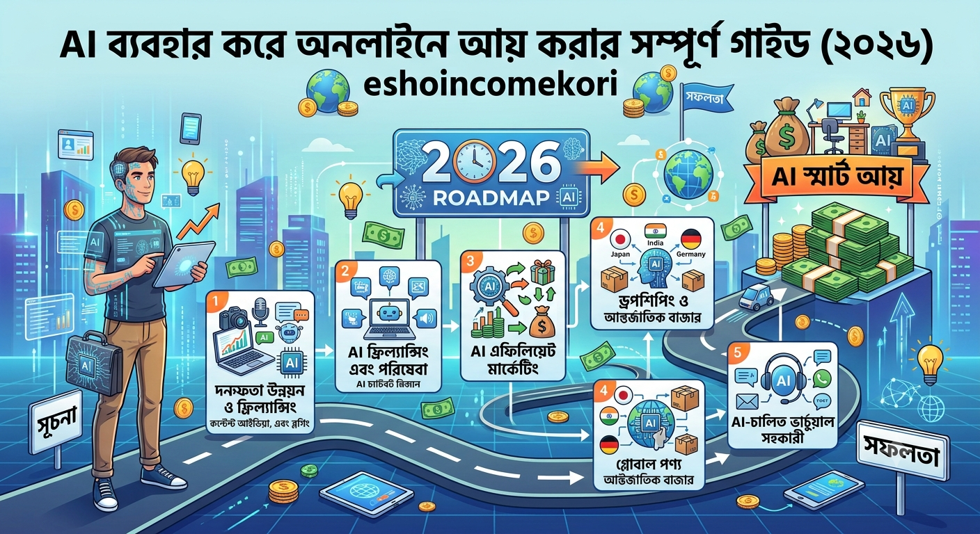 AI ব্যবহার করে অনলাইনে আয় করার সম্পূর্ণ গাইড (২০২৬)