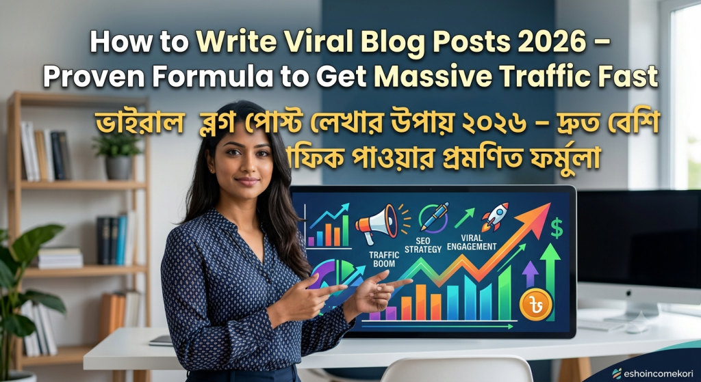 How to Write Viral Blog Posts 2026 – Proven Formula to Get Massive Traffic Fast ভাইরাল ব্লগ পোস্ট লেখার উপায় ২০২৬ – দ্রুত বেশি ট্রাফিক পাওয়ার প্রমাণিত ফর্মুলা