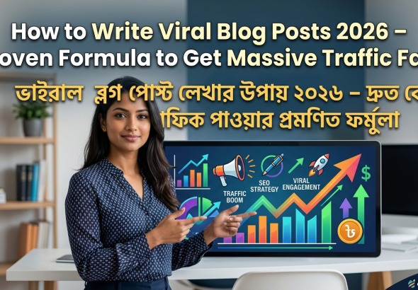 How to Write Viral Blog Posts 2026 – Proven Formula to Get Massive Traffic Fast ভাইরাল ব্লগ পোস্ট লেখার উপায় ২০২৬ – দ্রুত বেশি ট্রাফিক পাওয়ার প্রমাণিত ফর্মুলা