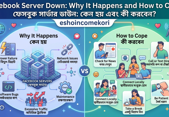  Facebook Server Down: Why It Happens and How to Cope ফেসবুক সার্ভার ডাউন: কেন হয় এবং কী করবেন?