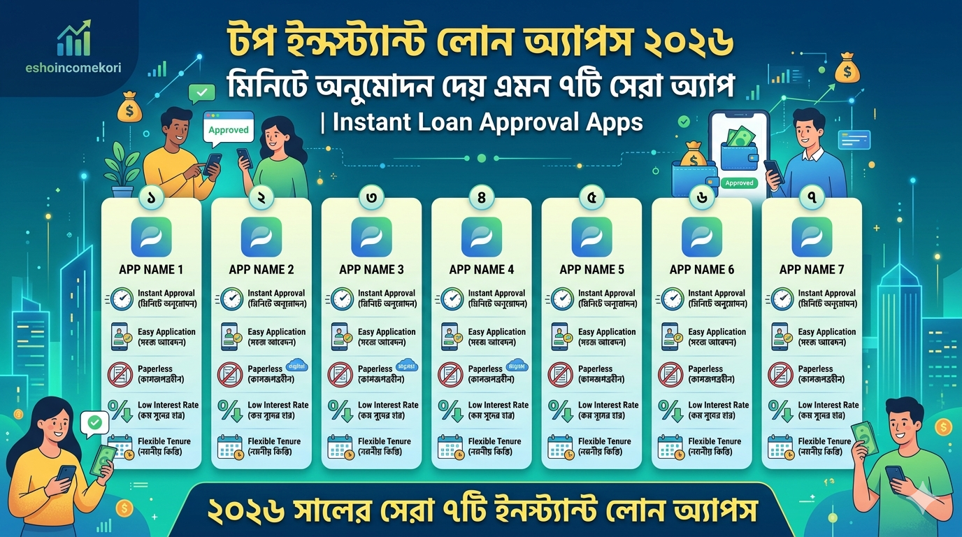টপ ইন্সট্যান্ট লোন অ্যাপস ২০২৬: মিনিটে অনুমোদন দেয় এমন ৭টি সেরা অ্যাপ | Instant Loan Approval Apps
