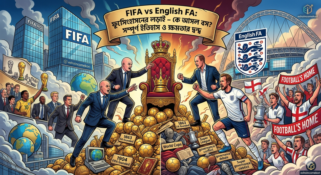 FIFA vs English FA: ফুটবলের সিংহাসনের লড়াই – কে আসল বস? সম্পূর্ণ ইতিহাস ও ক্ষমতার দ্বন্দ্ব
