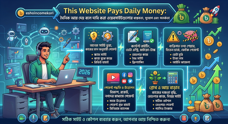 This Website Pays Daily Money: দৈনিক আয় দেয় বলে দাবি করা ওয়েবসাইটগুলোর বাস্তবতা, সুযোগ এবং সতর্কতা
