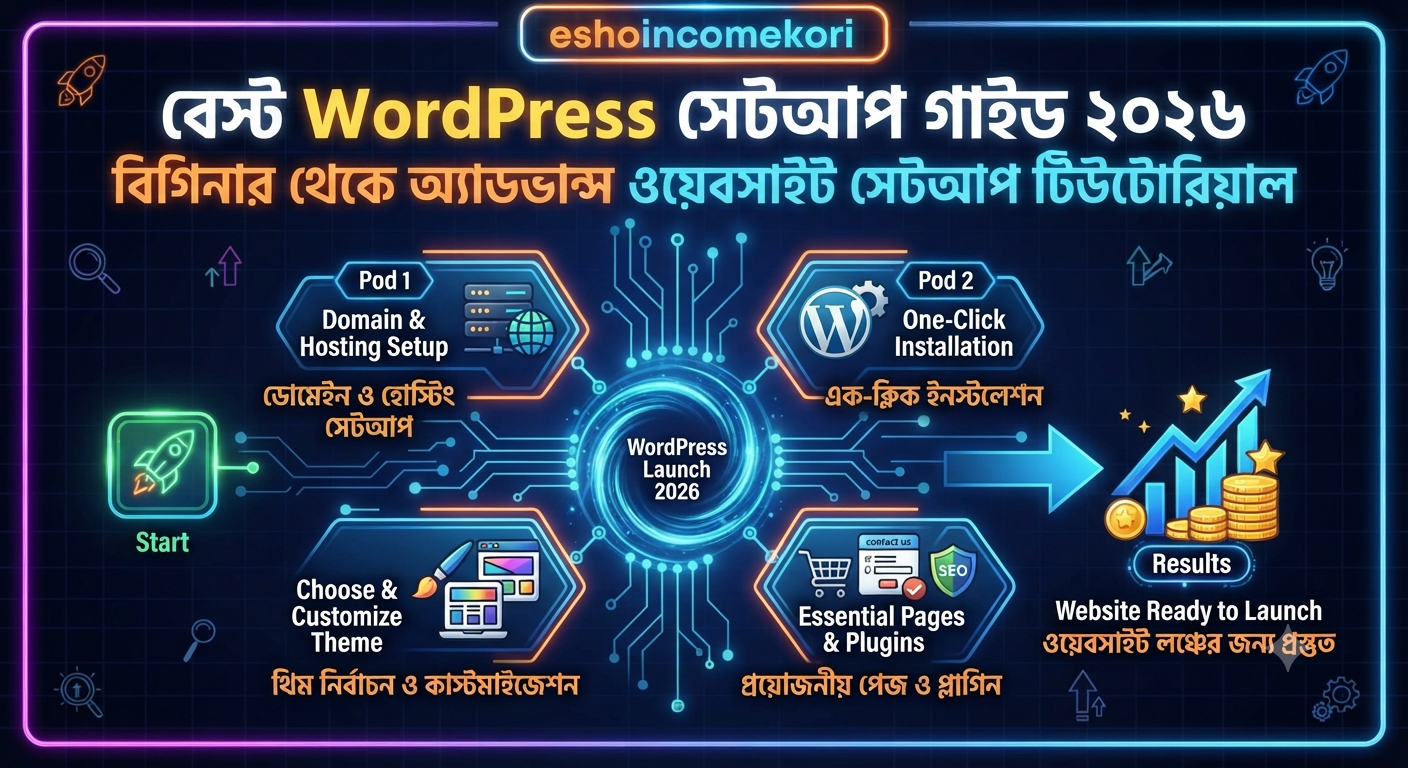বেস্ট WordPress সেটআপ গাইড ২০২৬ – বিগিনার থেকে অ্যাডভান্স ওয়েবসাইট সেটআপ টিউটোরিয়াল
