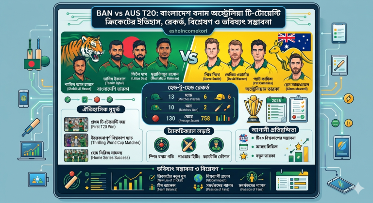 BD vs AUS T20: বাংলাদেশ বনাম অস্ট্রেলিয়া টি-টোয়েন্টি ক্রিকেটের ইতিহাস, রেকর্ড, বিশ্লেষণ ও ভবিষ্যৎ সম্ভাবনা