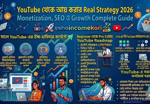 YouTube থেকে আয় করার Real Strategy 2026 : Monetization, SEO ও Growth Complete Guide