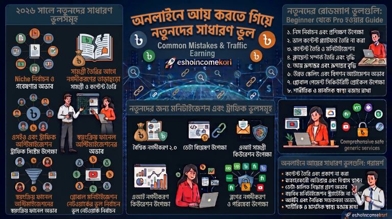 অনলাইনে আয় করতে গিয়ে নতুনদের সাধারণ ভুল