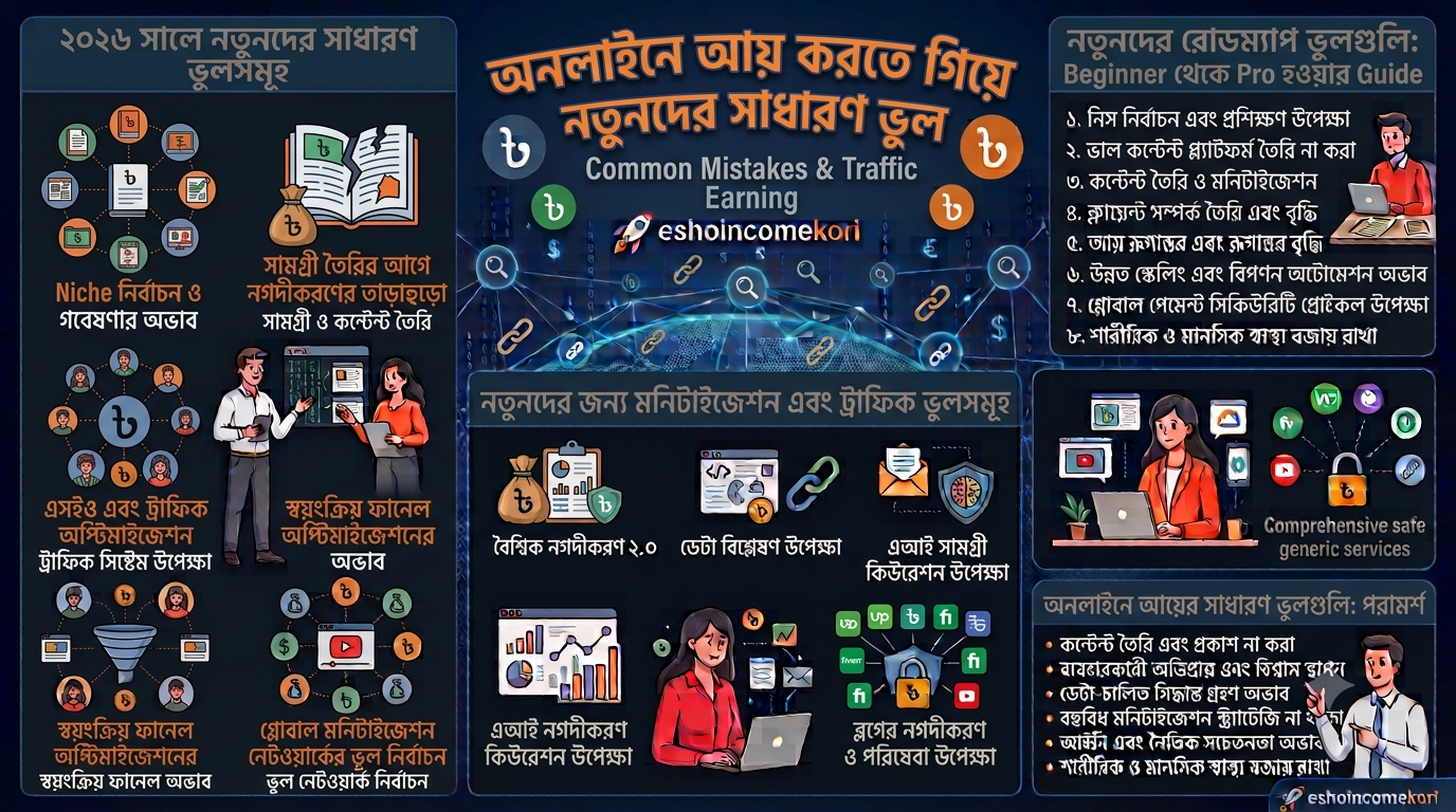 অনলাইনে আয় করতে গিয়ে নতুনদের সাধারণ ভুল