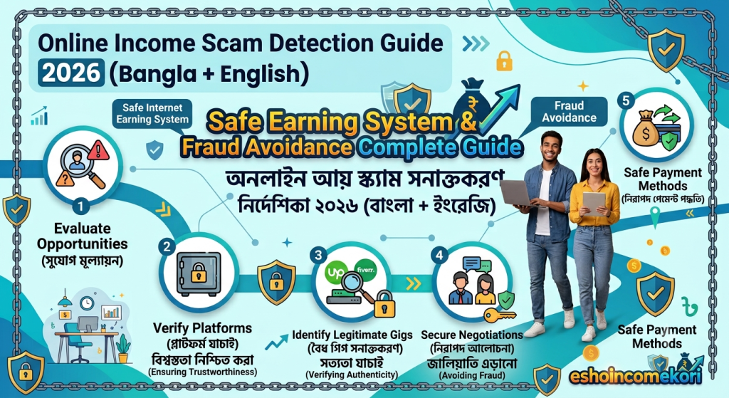 Online Income Scam Detection Guide 2026 (Bangla + English): Safe Earning System & Fraud Avoidance Complete Guide